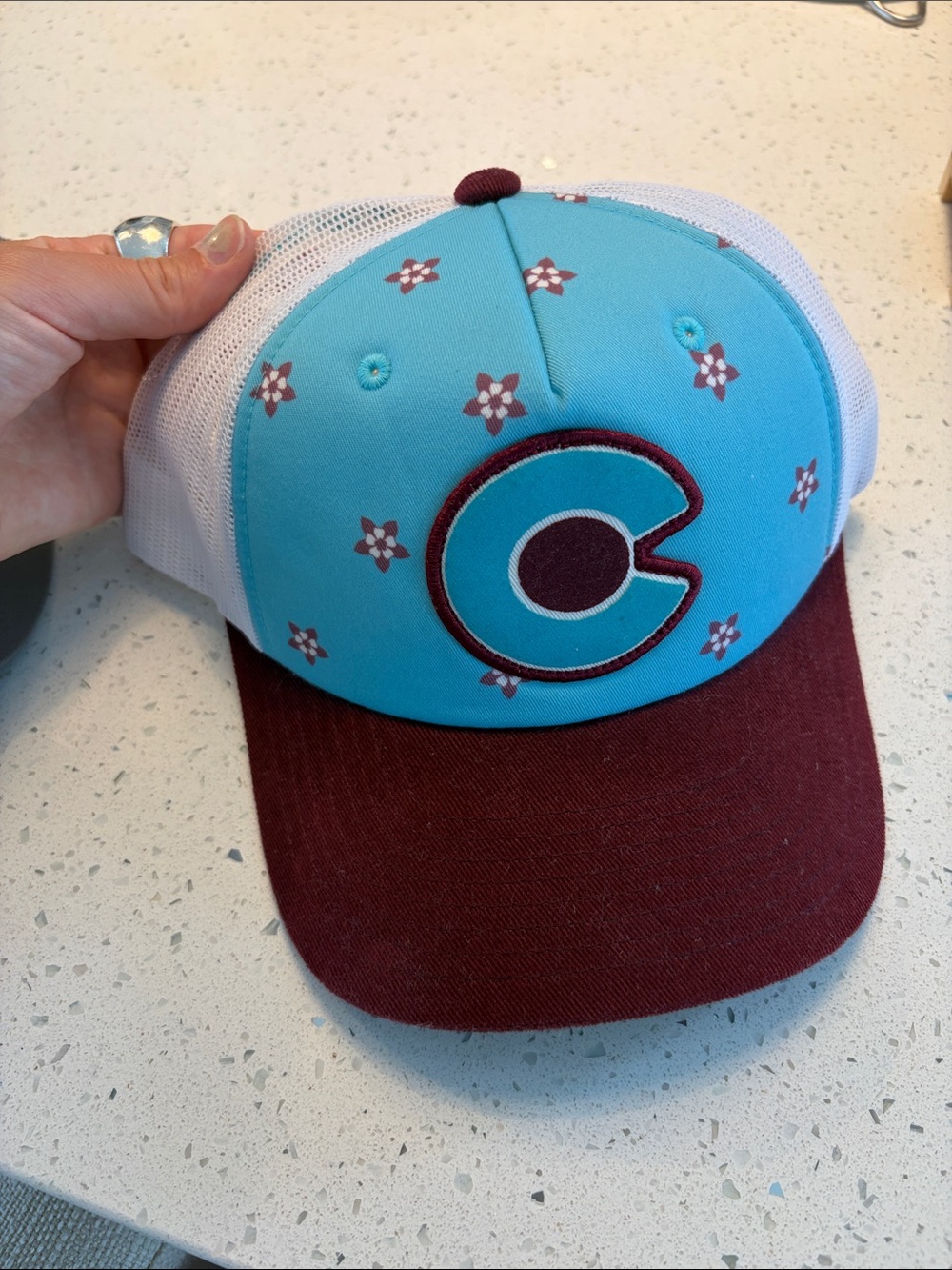 Teal & Maroon 'C' Logo Trucker Hat